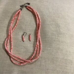 Coral necklace and earrings.